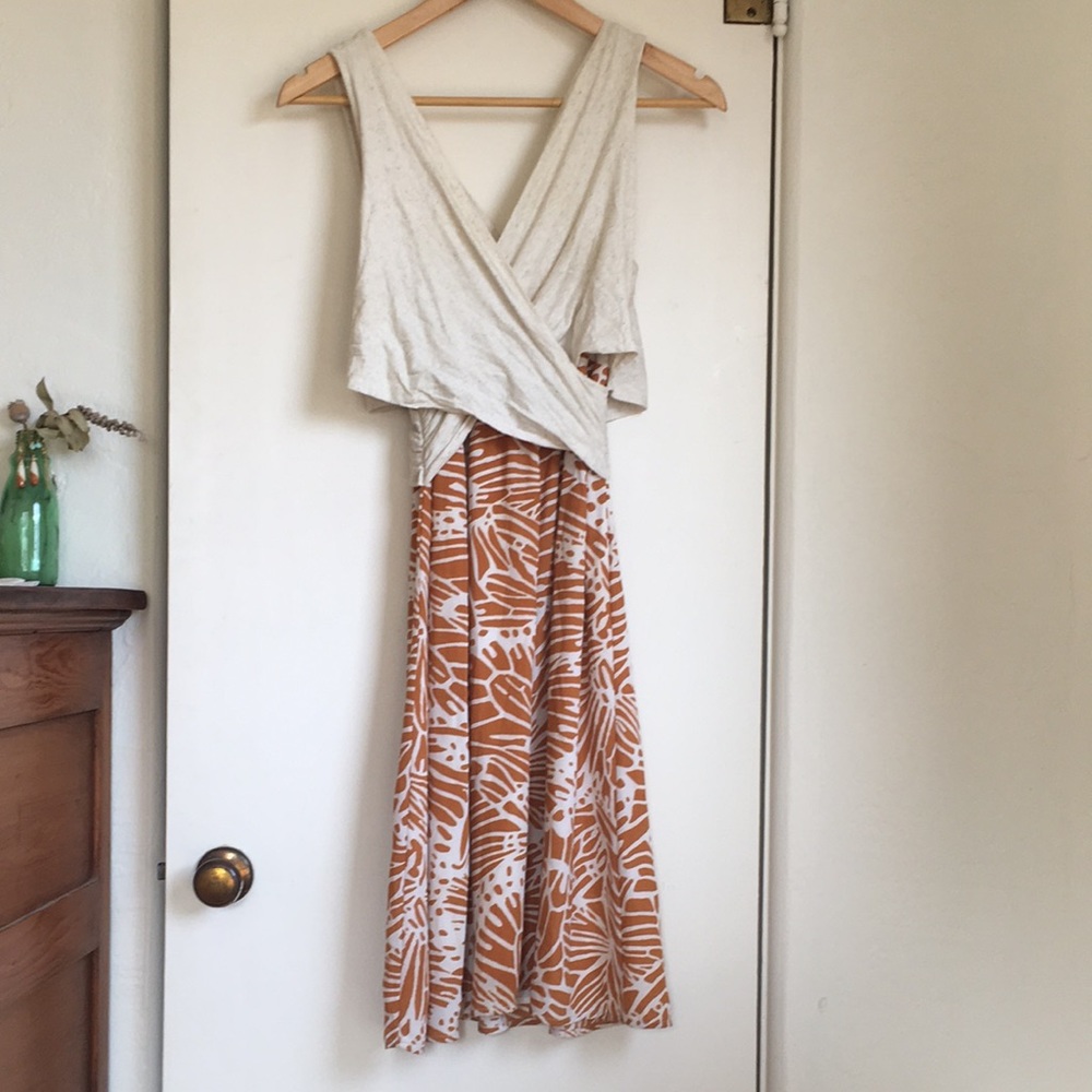 Anthropologie Sleeveless Wrap Midi Dress